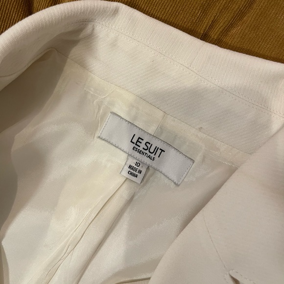 Le Suit Essentials Ivory Skirt Set Sz 10 - Picture 9 of 14